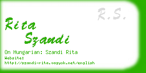 rita szandi business card